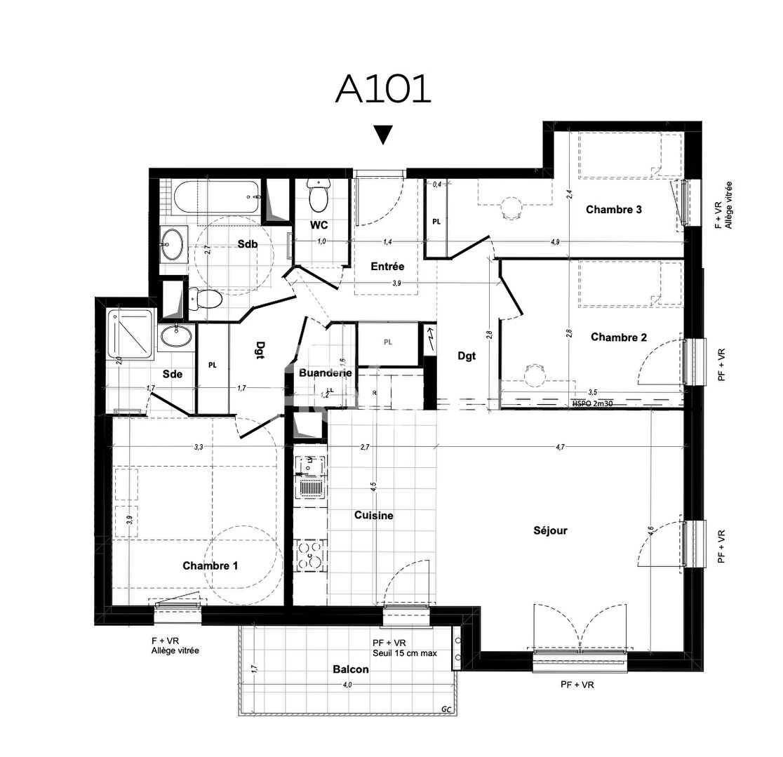 Appartement Aubervilliers 4 pièce(s) 87.5 m2