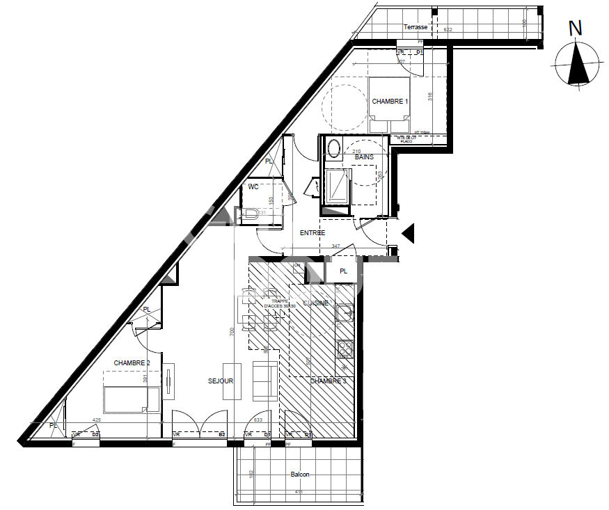 GRAND APPARTEMENT T3 PINEL - TOURNEFEUILLE