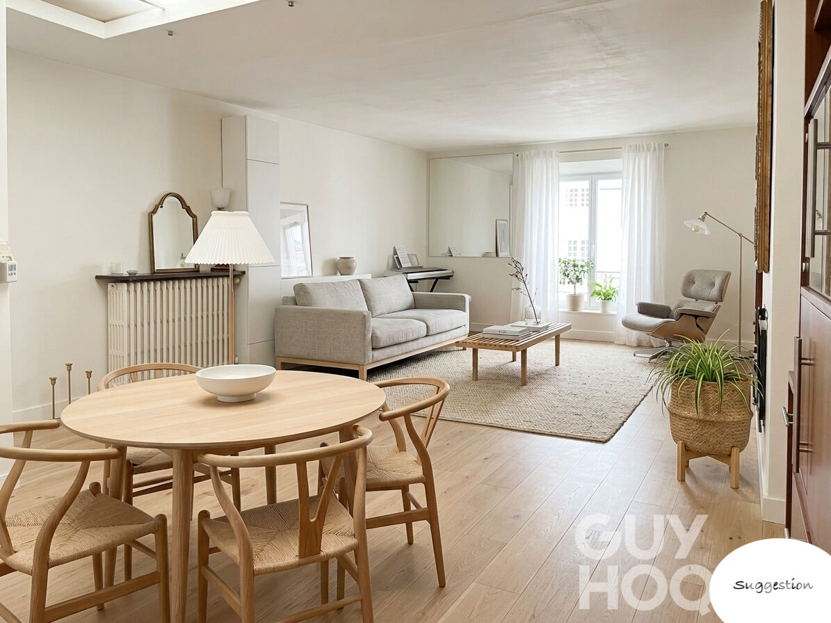 Trois pièces, dernier étage avec patio, hyper centre La Rochelle