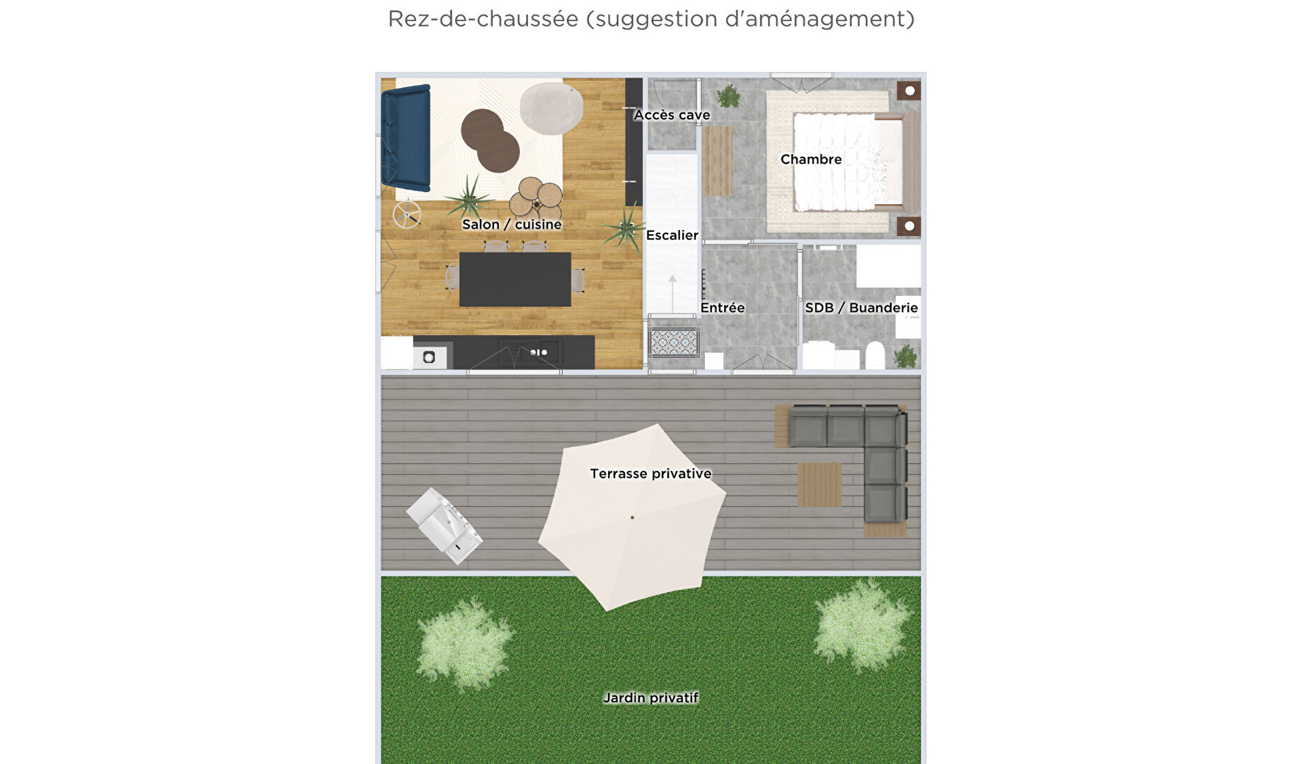 Maison trois chambres avec jardin dans un cadre verdoyant