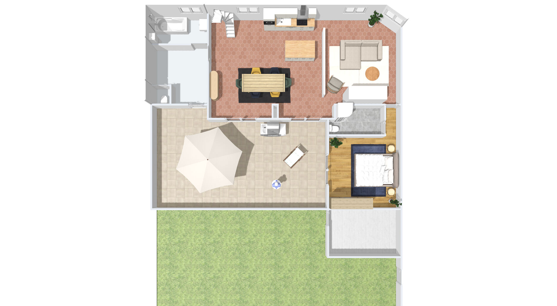Maison à inventer, jardin, parking et potentiel