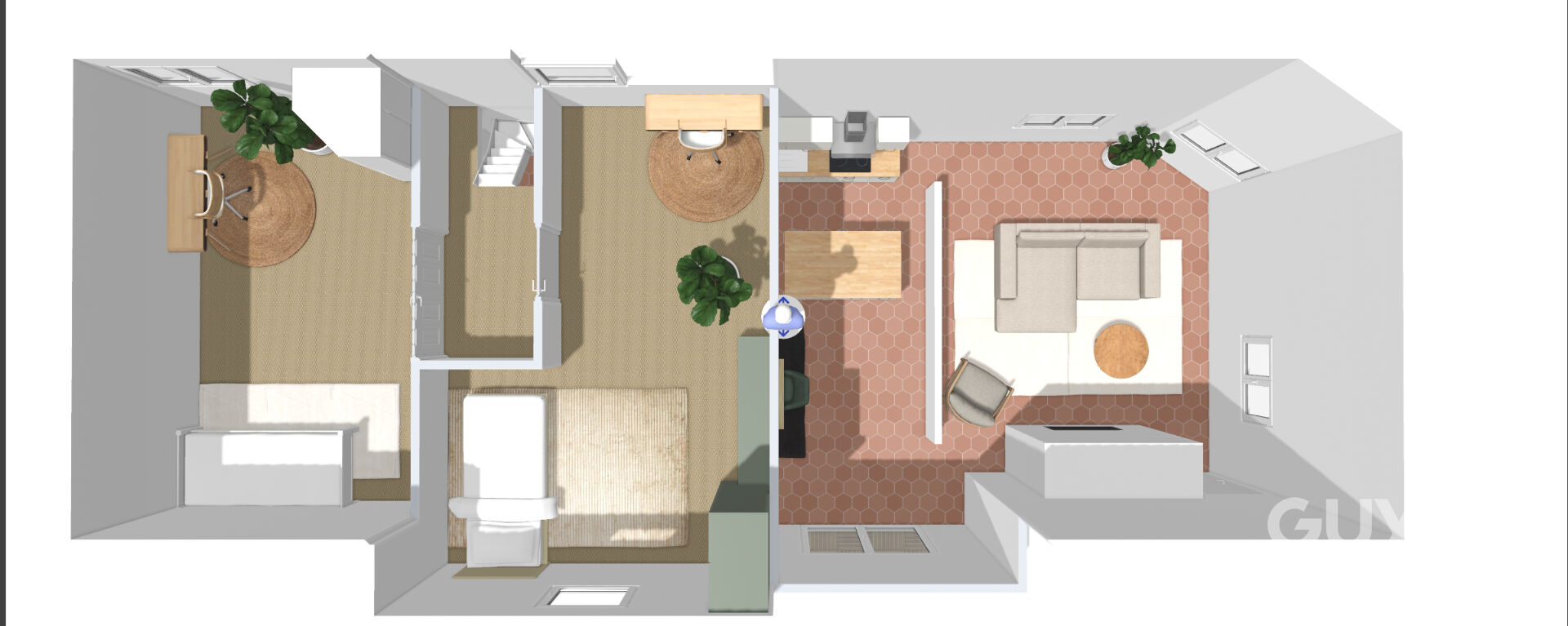 Maison à inventer, jardin, parking et potentiel