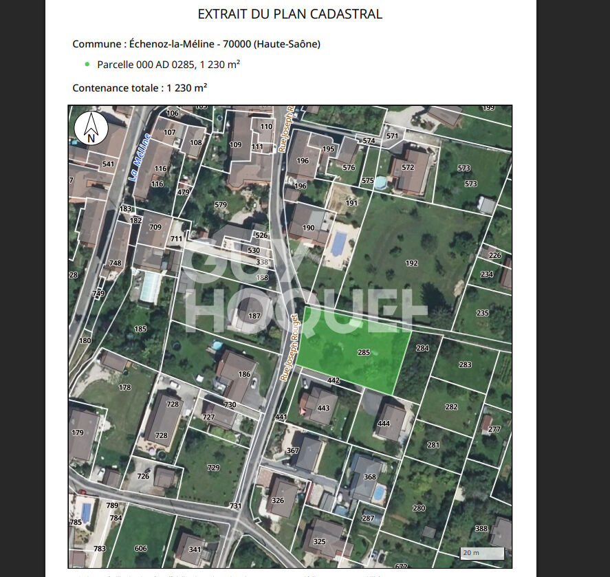 Terrain Echenoz La Meline 1230 m2