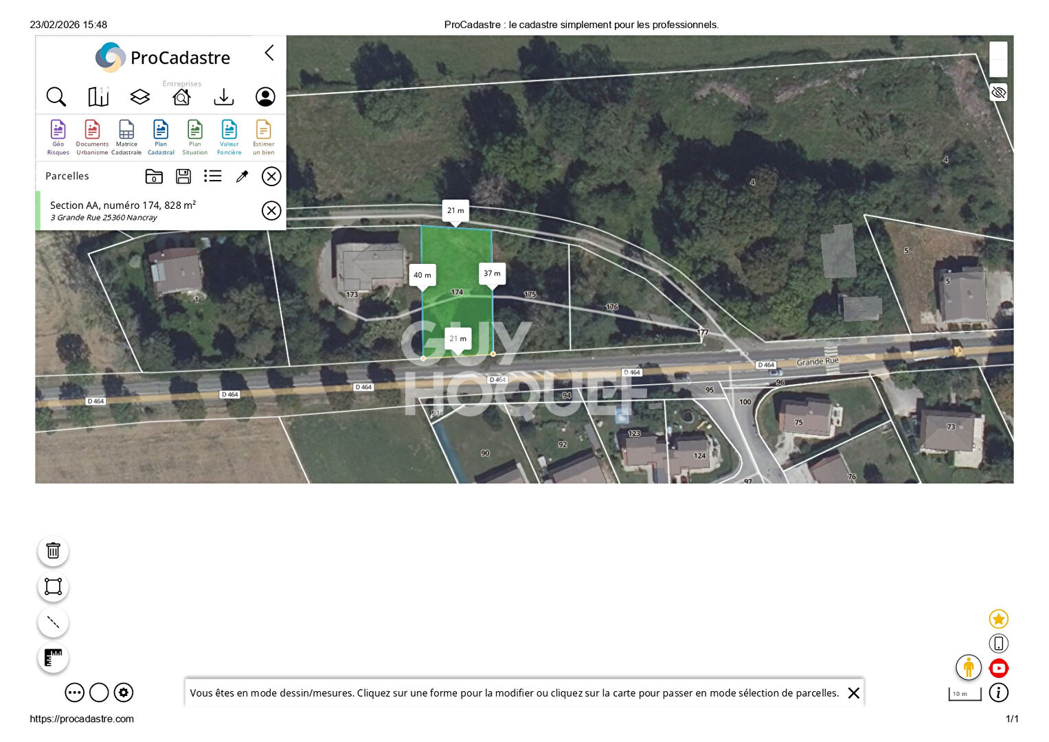 Terrain viabilisé plat Nancray 828 m2