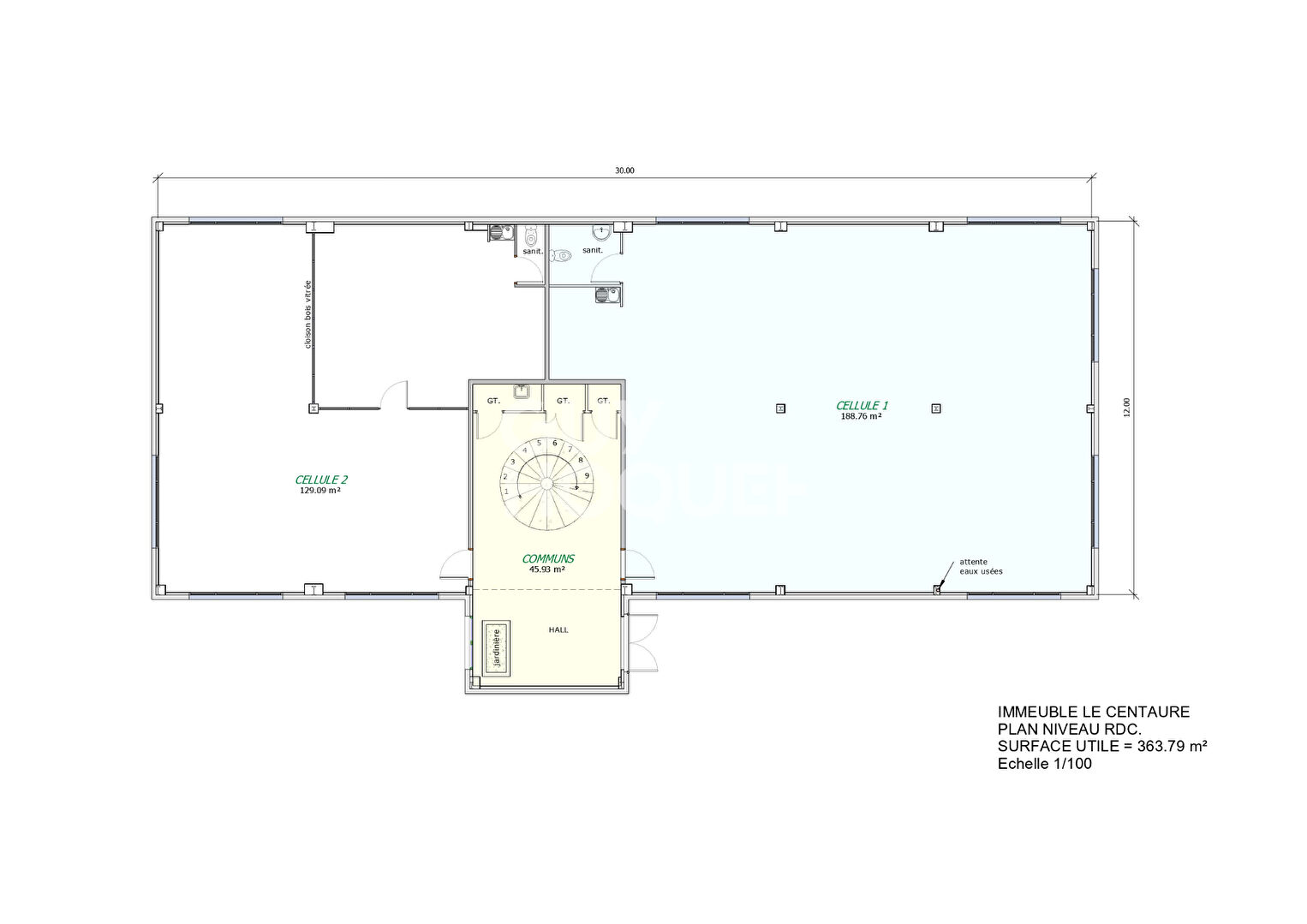 LOCAL PROFESSIONNEL RDC 130 M²  - ZA RIOZ -
