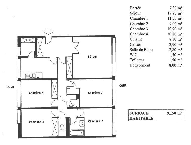 Vente Appartement de 5 pièces 92 m² - PARIS 75020 | 20ème APPART PYRÉNÉES - AR photo2