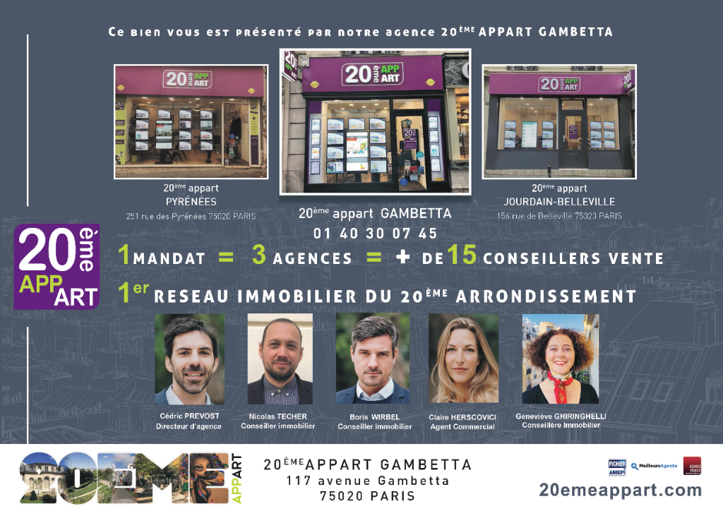Vente Appartement de 3 pièces 48 m² - PARIS 75019 | 20ème APPART GAMBETTA - AR photo8