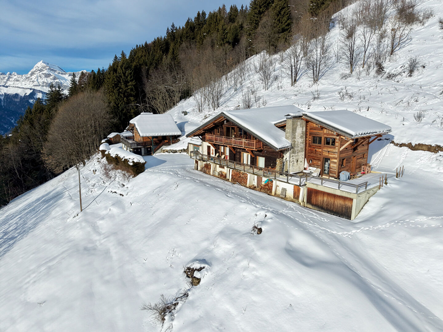 
CHALET EXPOSITION SUD SUPERBE VUE MONTAGNES
