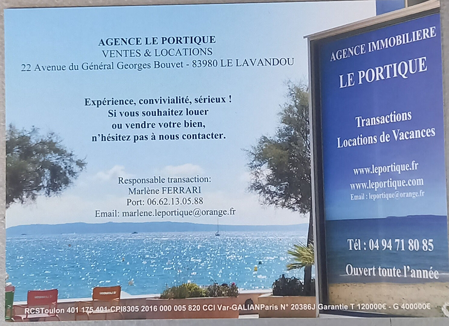 Agence immobilière de AGENCE LE PORTIQUE Le lavandou