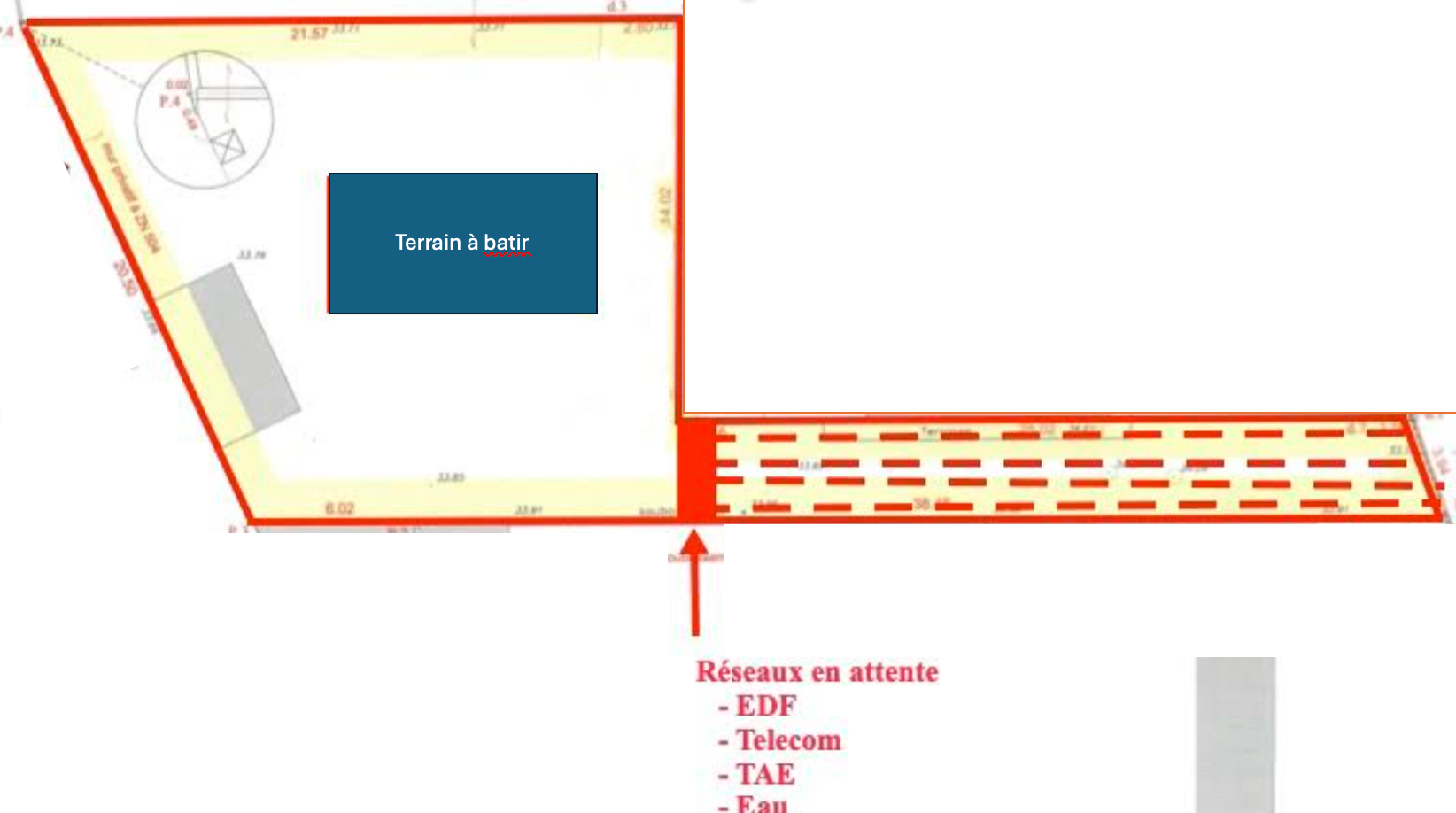 Photo Terrain Constructible viabilisé 433 m2 - centre bourg image 2/2