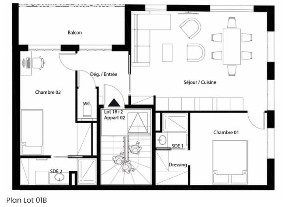 Photo SPLENDIDE 3 PIECES + BALCON & PARKING - IMMEUBLE NEUF  ** QUARTIER PLATEAU ** image 2/5