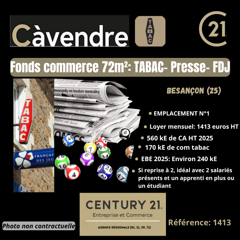Tabac à vendre - 72.0 m2 - 25 - Doubs