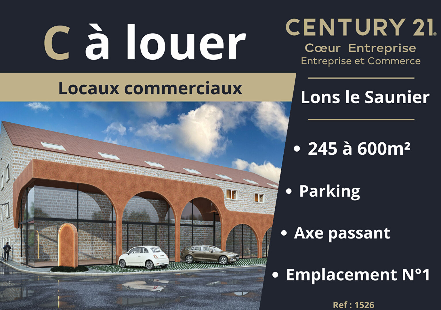 Local commercial à louer - 245.0 m2 - 39 - Jura