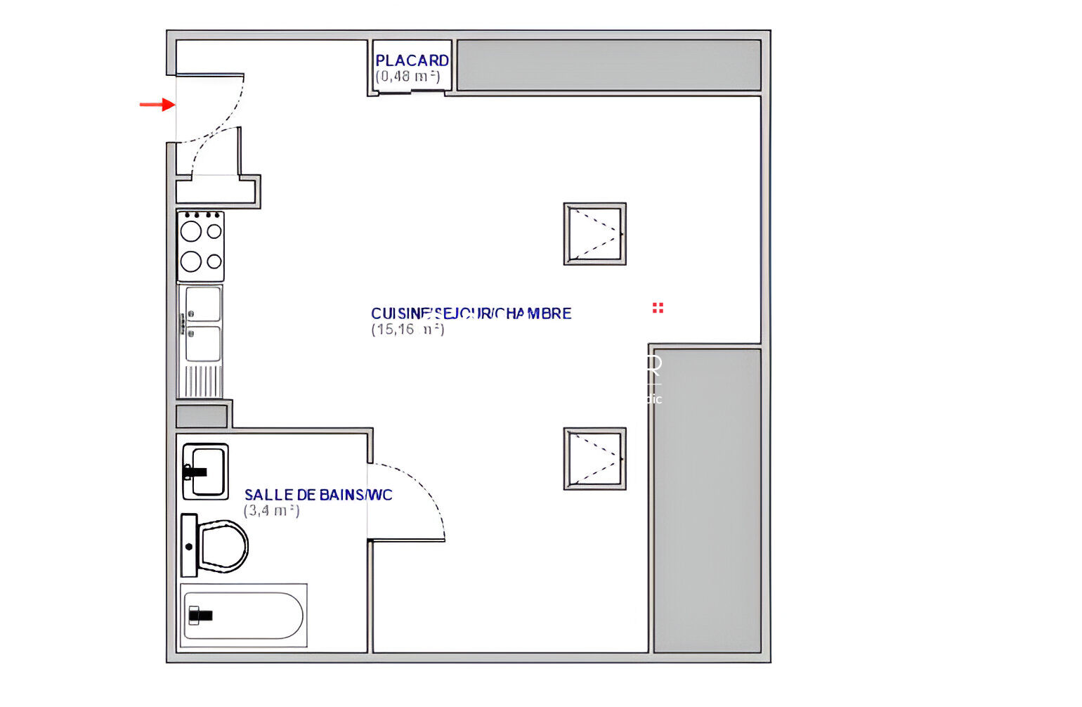 Photo Appartement VALCENIS Studio 19 m2 + garage  - Les Alpages (2/4 pers.) - SOUS BAIL image 5/6