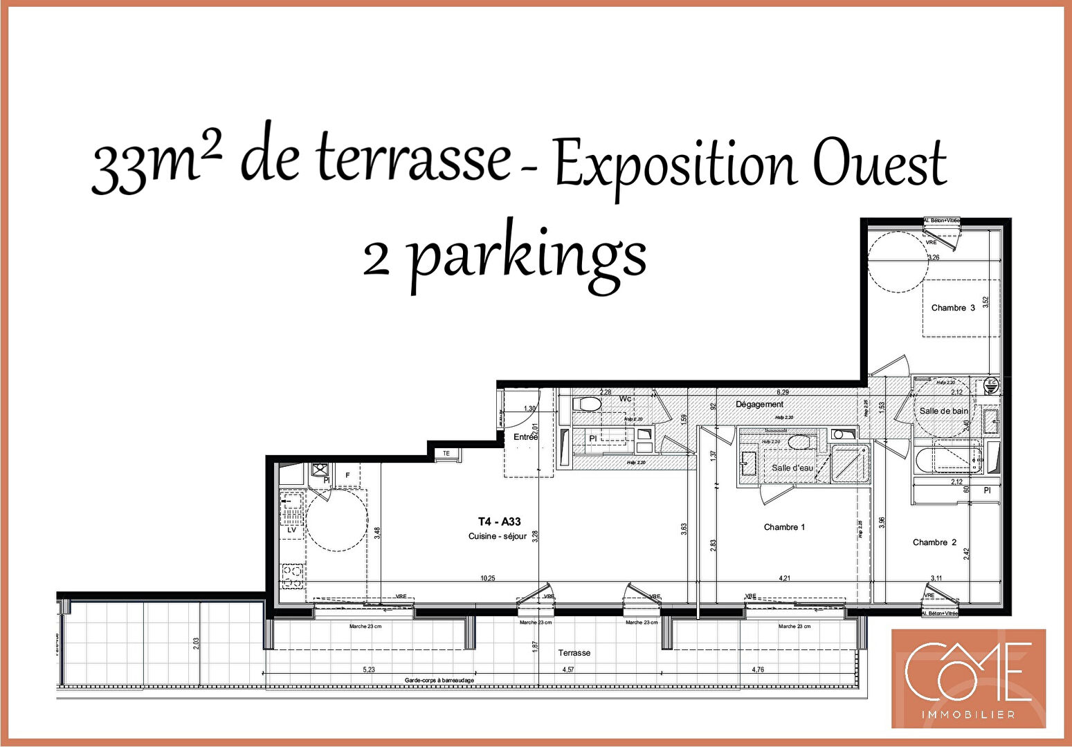 Type 4 TERRASSE 33m² - HIPPODROME - SAINT-MALO