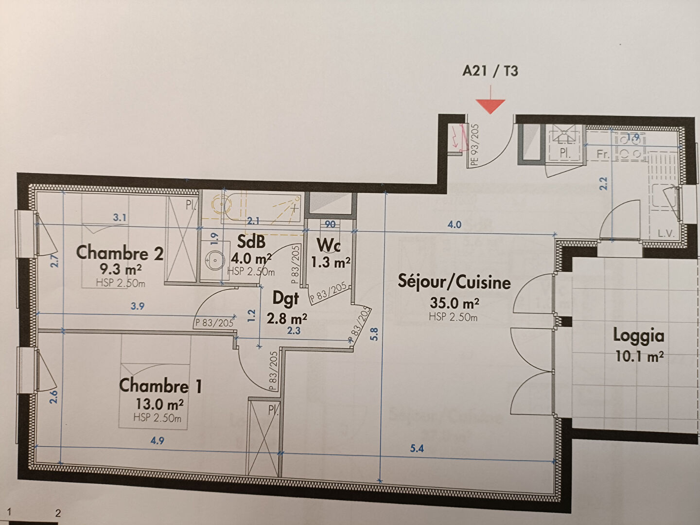 Photo APPARTEMENT TYPE 3  a vendre avec terrasse , garage et parking privatif . image 3/6