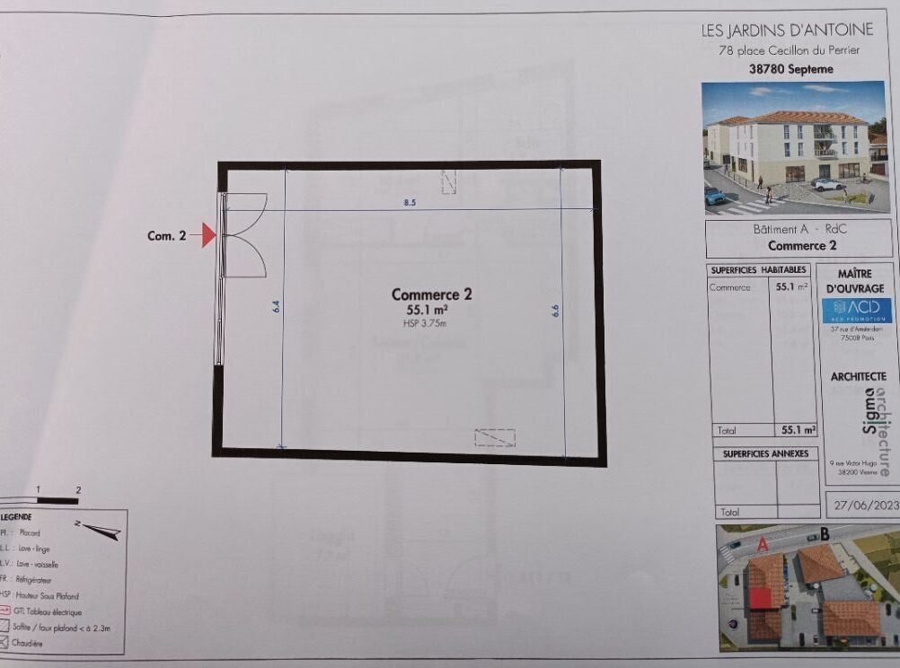 Photo VENDU PAR DAUPHINE TRANSACTIONS   , Local commercial  53.30m2 image 2/3