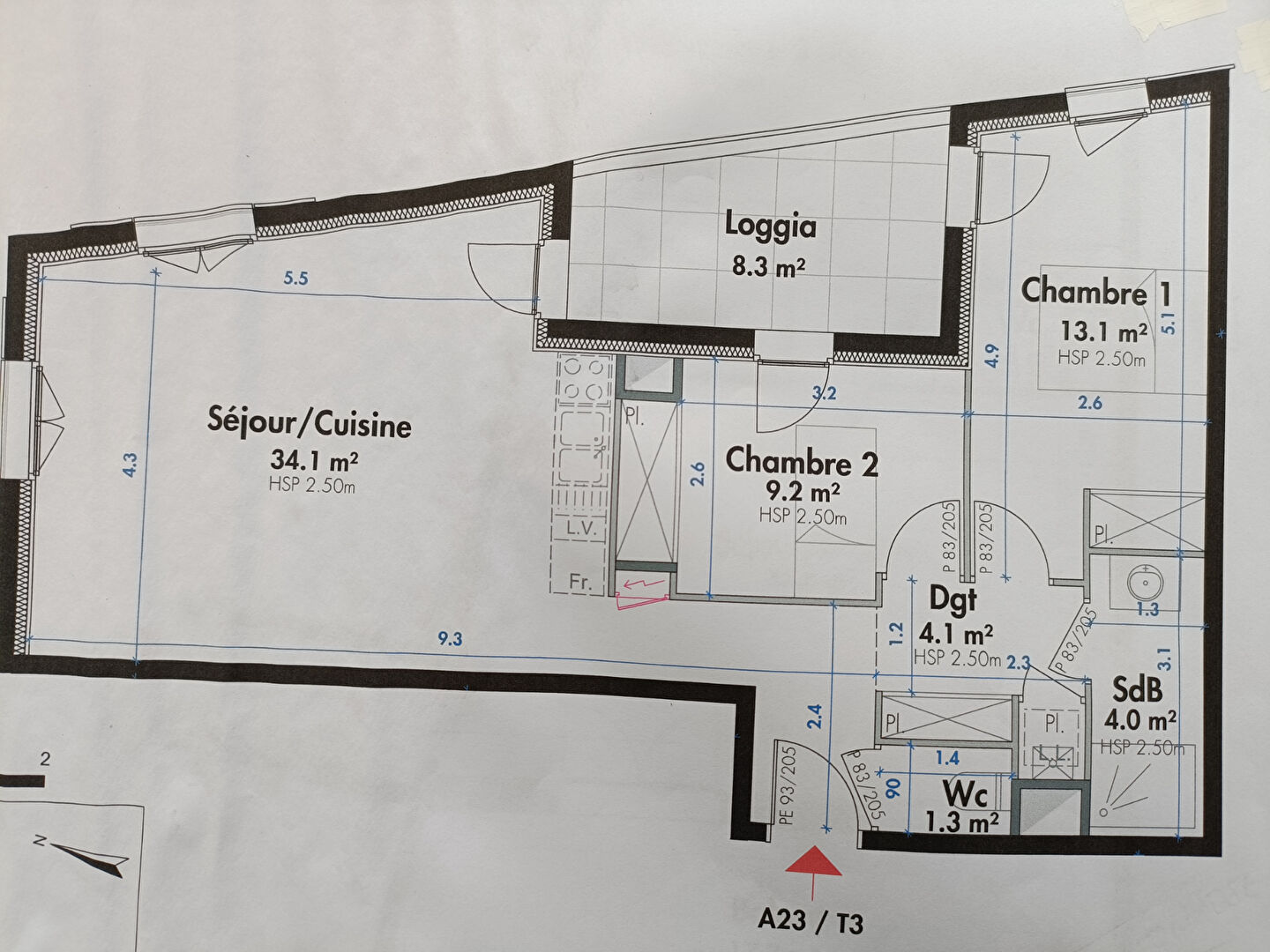 Photo appartement type 3 de 65.8 m2 et terrasse de 8.3 m2 et 2 places de stationnements privatives image 5/6