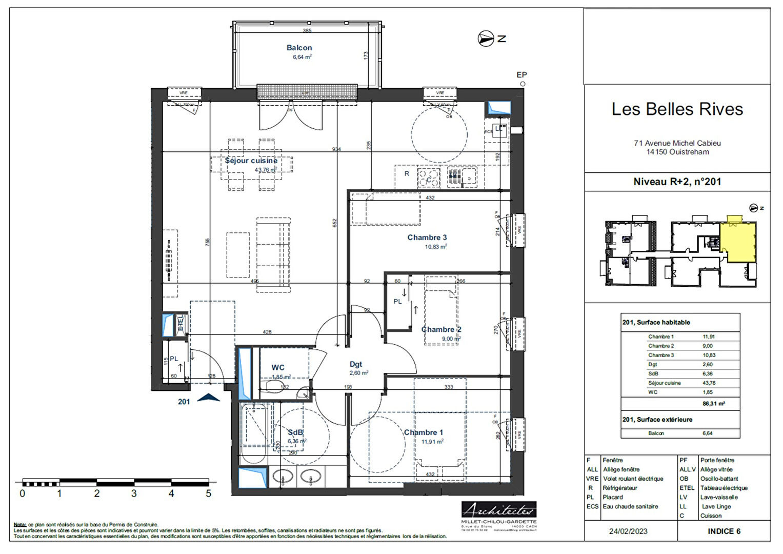 Photo OUISTREHAM Appartement Neuf  86 m² 4 pièces 3 chambres  avec balcon et parking image 4/4