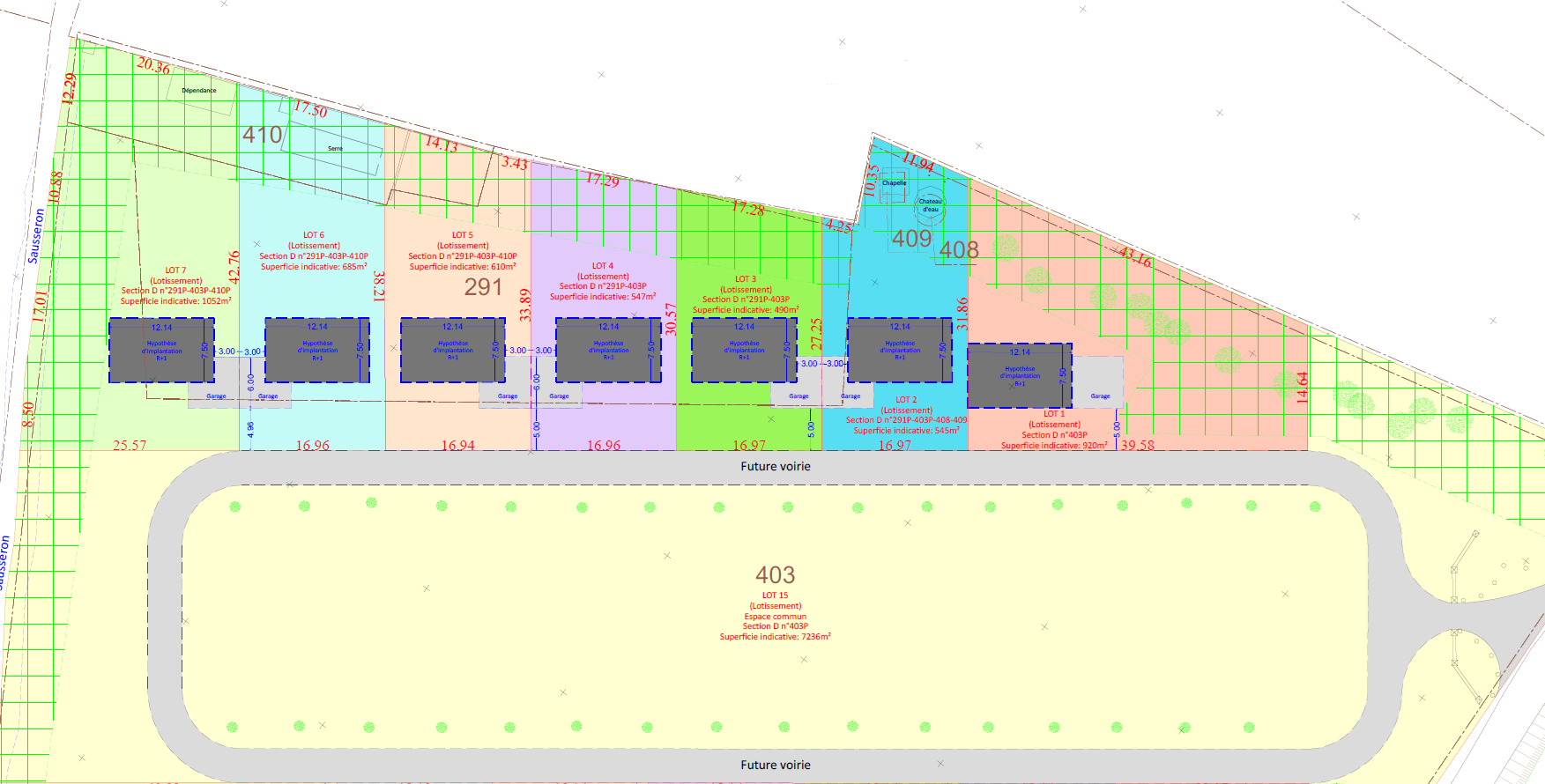 Photo Terrain Arronville viabilisé 641m² lot 2 du plan image 2/4