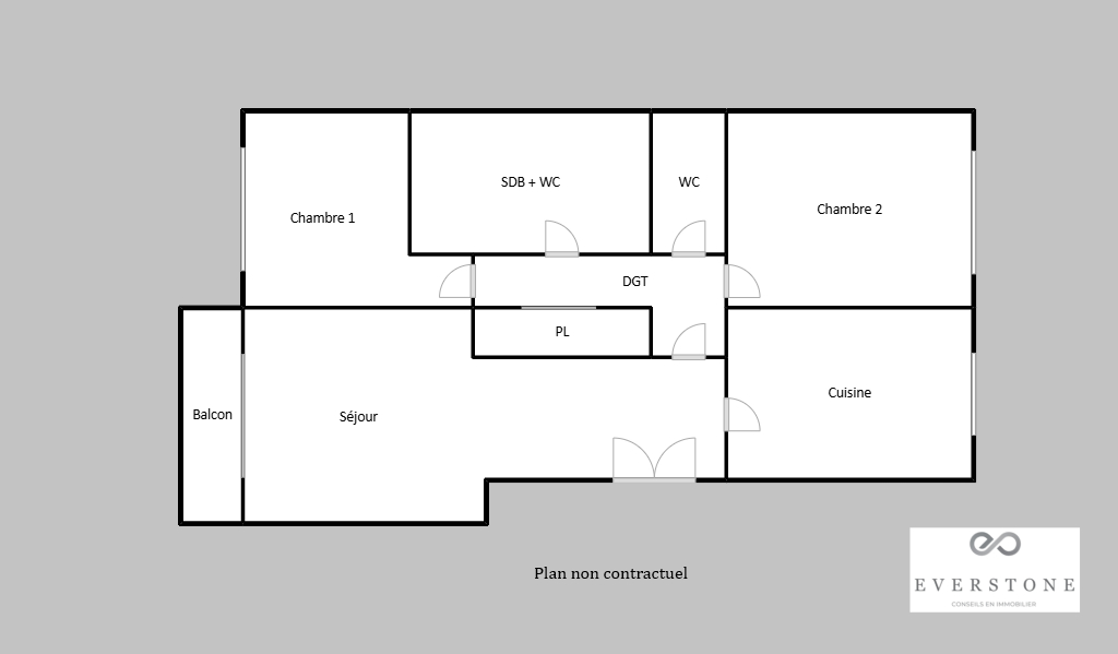 Photo Élégant 3 pièces de 76 m² avec balcon, Résidence de standing avec gardien image 3/6