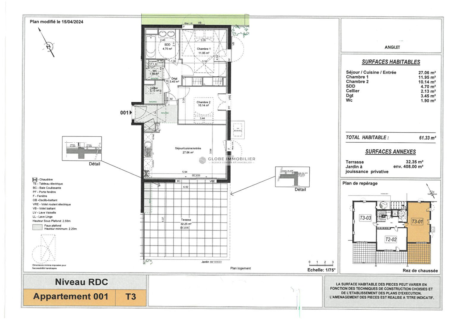 Photo Anglet Chambre d'amour T3 terrasses jardin parking image 4/4