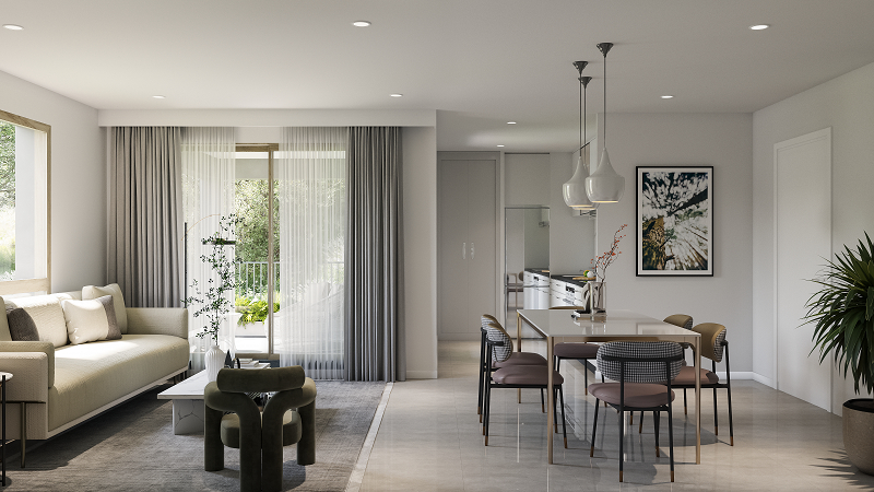 Photo T3  en dernier étage en pignon d'une résidence intimiste image 3/5