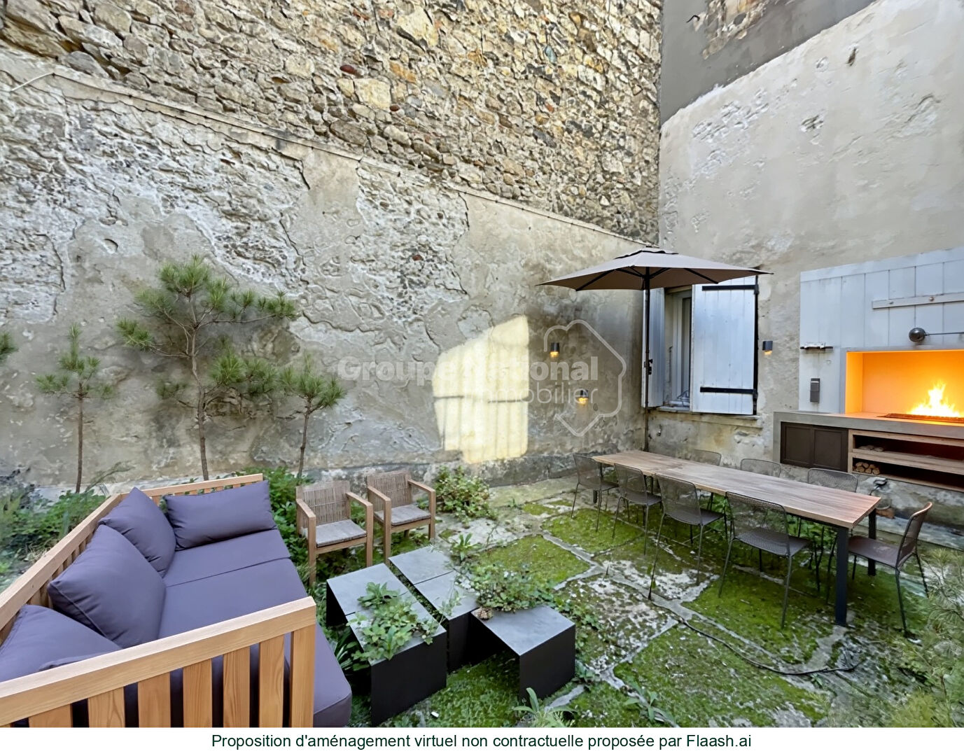 T2 avec cour en rez-de-chaussée