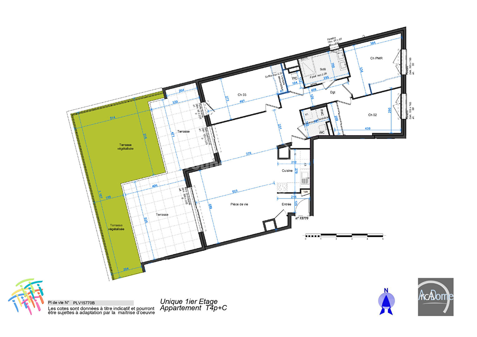 Photo Appartement 5 pièces de 100 m2 environ avec terrasses image 3/6
