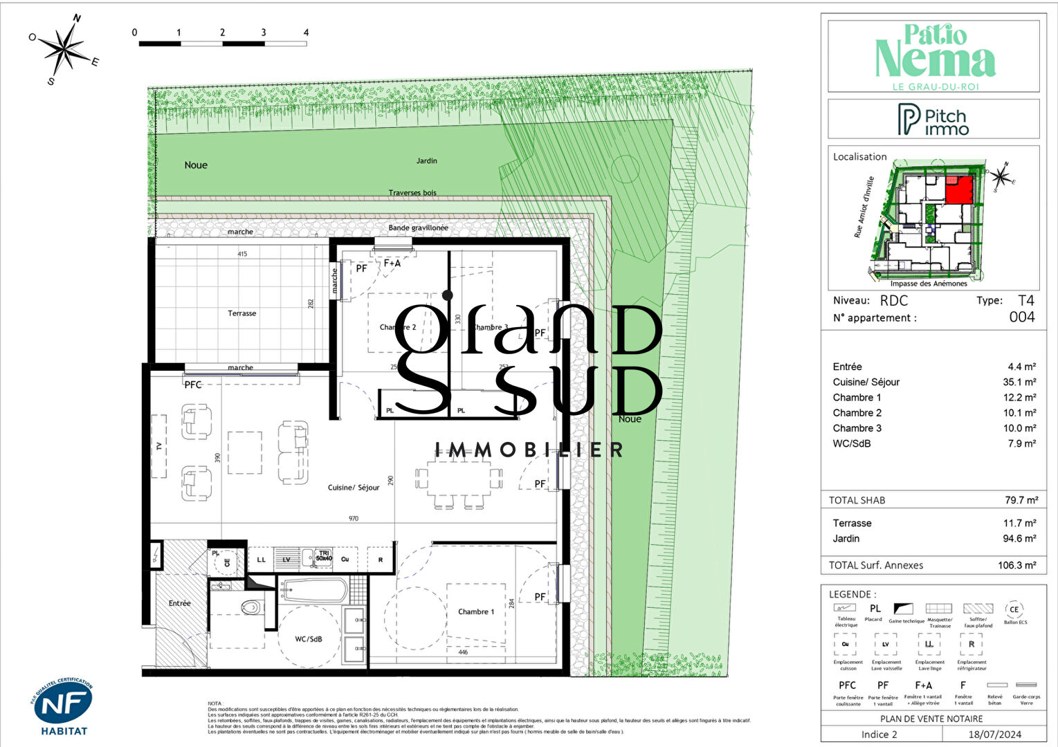 Photo PATIO NEMA  Appartements neufs du T2 au T4 au Grau-du-Roi, à 4 min de la plage image 2/3