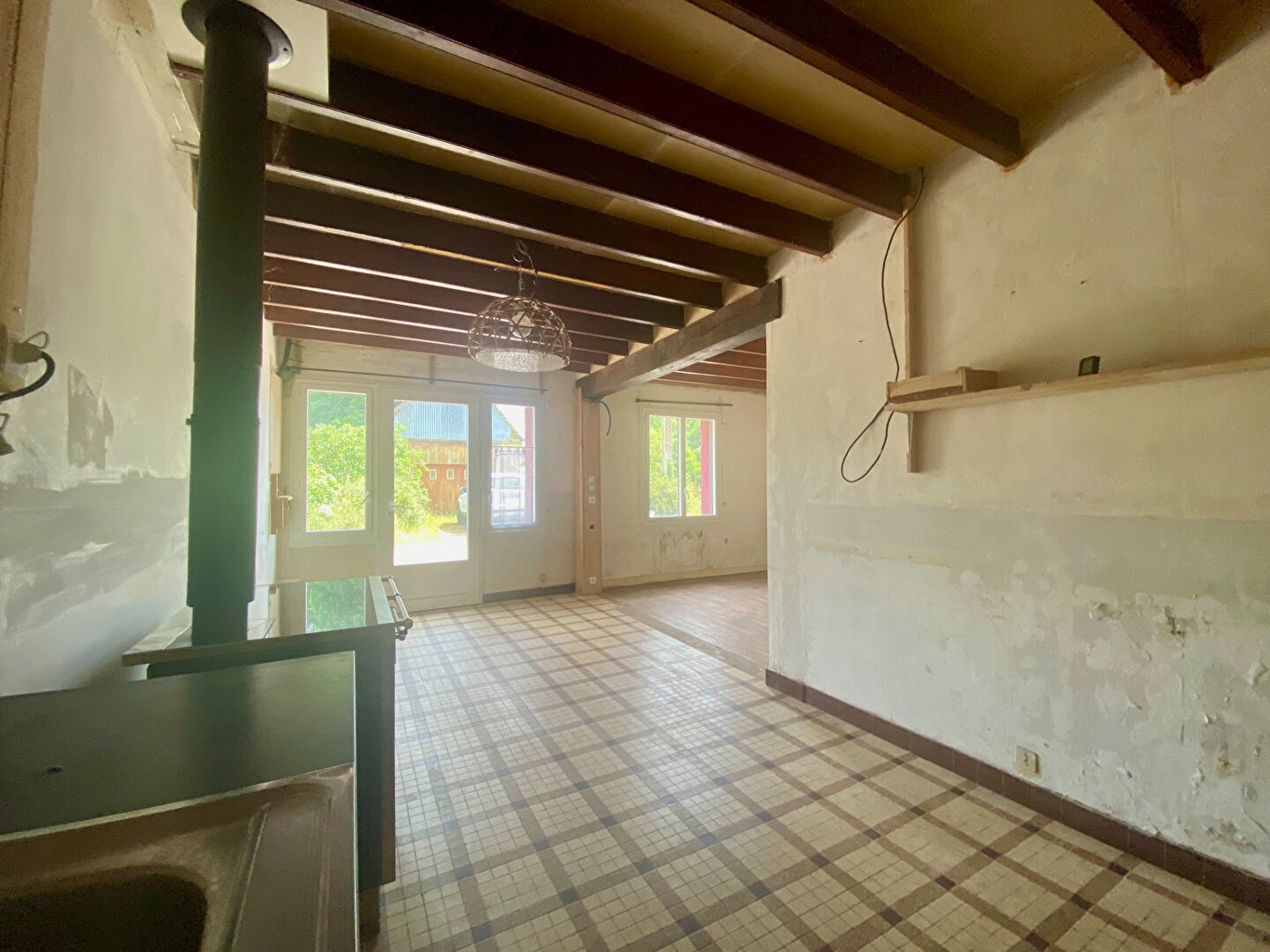 Photo Maison en pierre 2 CH + grenier aménageable -Hangar terrain d'environ 1000 m² image 4/6