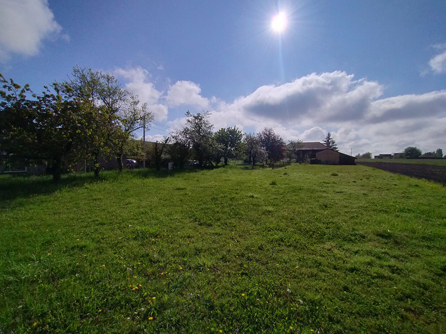 Terrain constructible avec arbres fruitiers 1147 m2 - 71620 St Maurice en Riviere