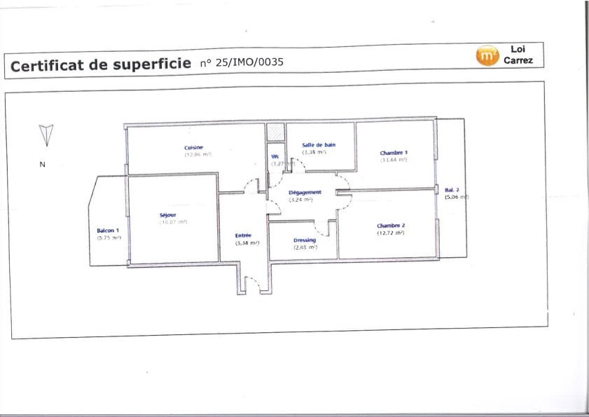 Photo Paris 18ème - M° Marx Dormoy - 3 pièces avec balcons image 5/6