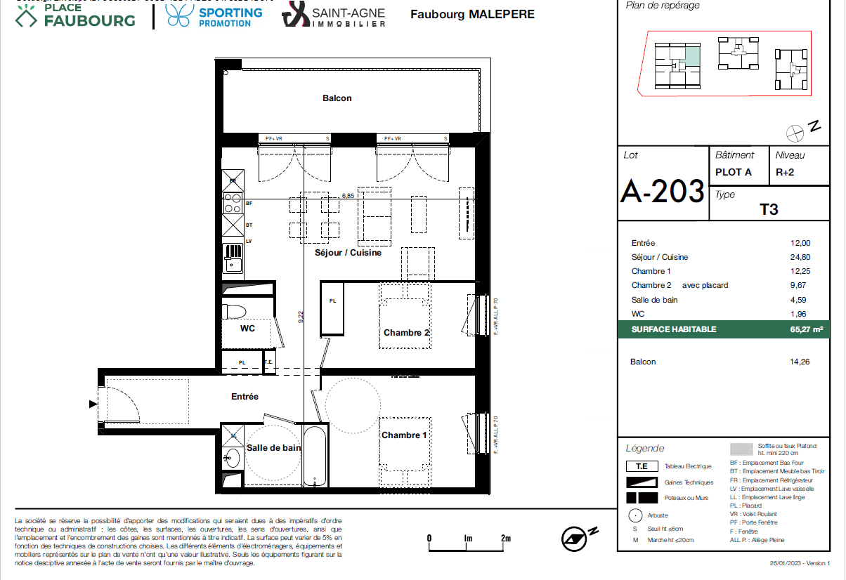 Appartement T3 Neuf - TOULOUSE / MALEPERE