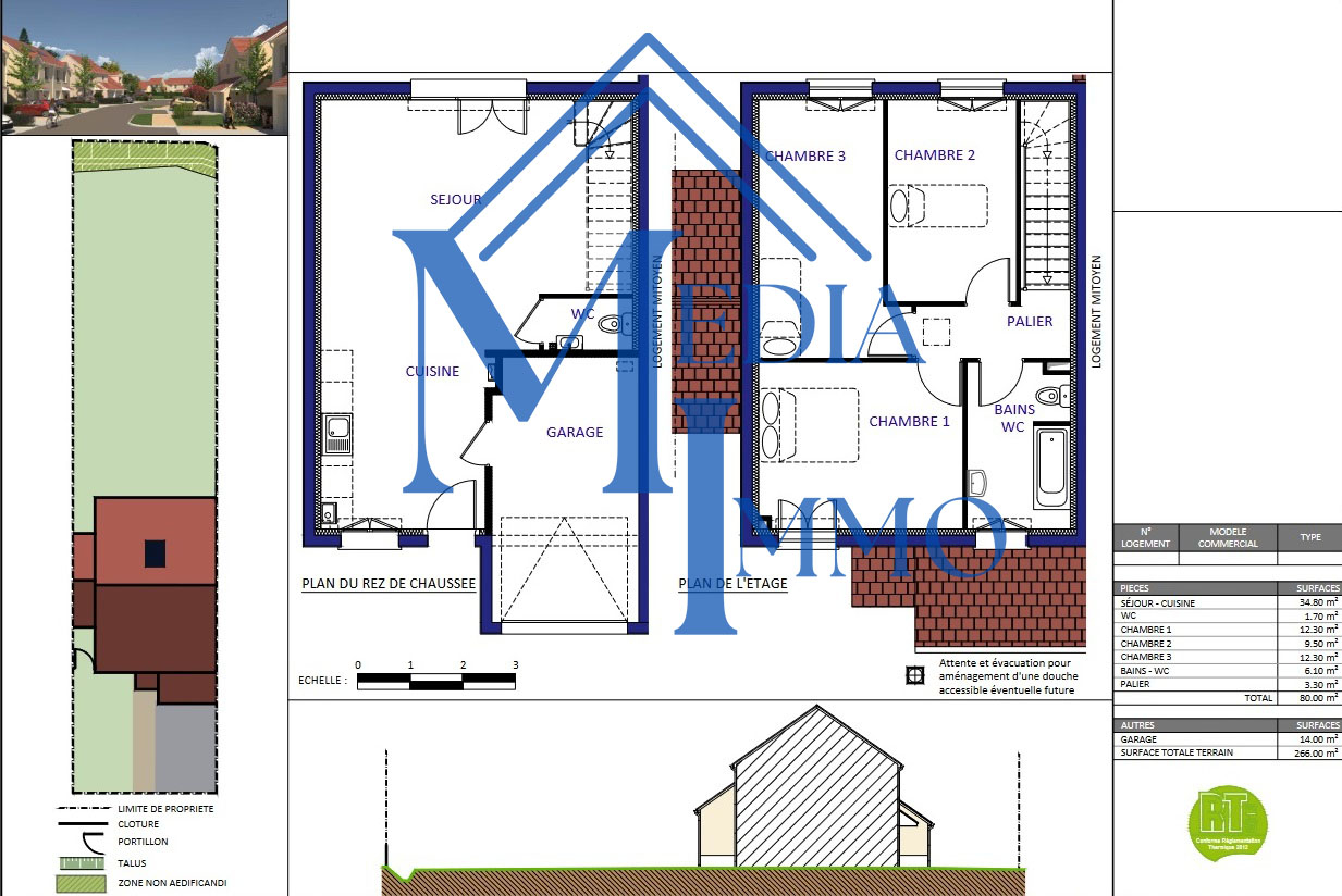 Photo Lescar, maison neuve de type T4 avec jardin et garage dans quartier résidentiel. image 4/4