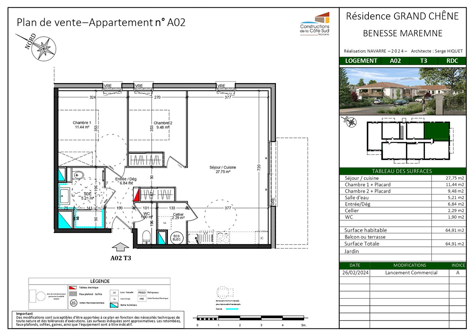 Photo Appartement Benesse Maremne 2 pièce(s) 41.52 m² image 2/3