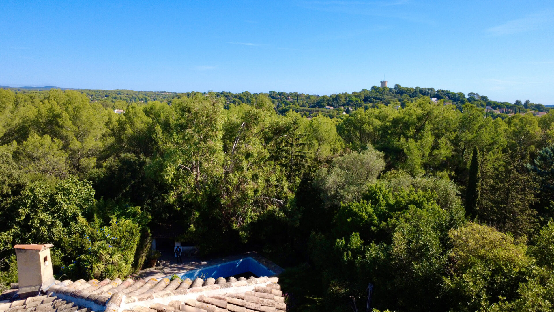 Propriété de caractère avec vue dominante et piscine. Un écrin de verdure rare