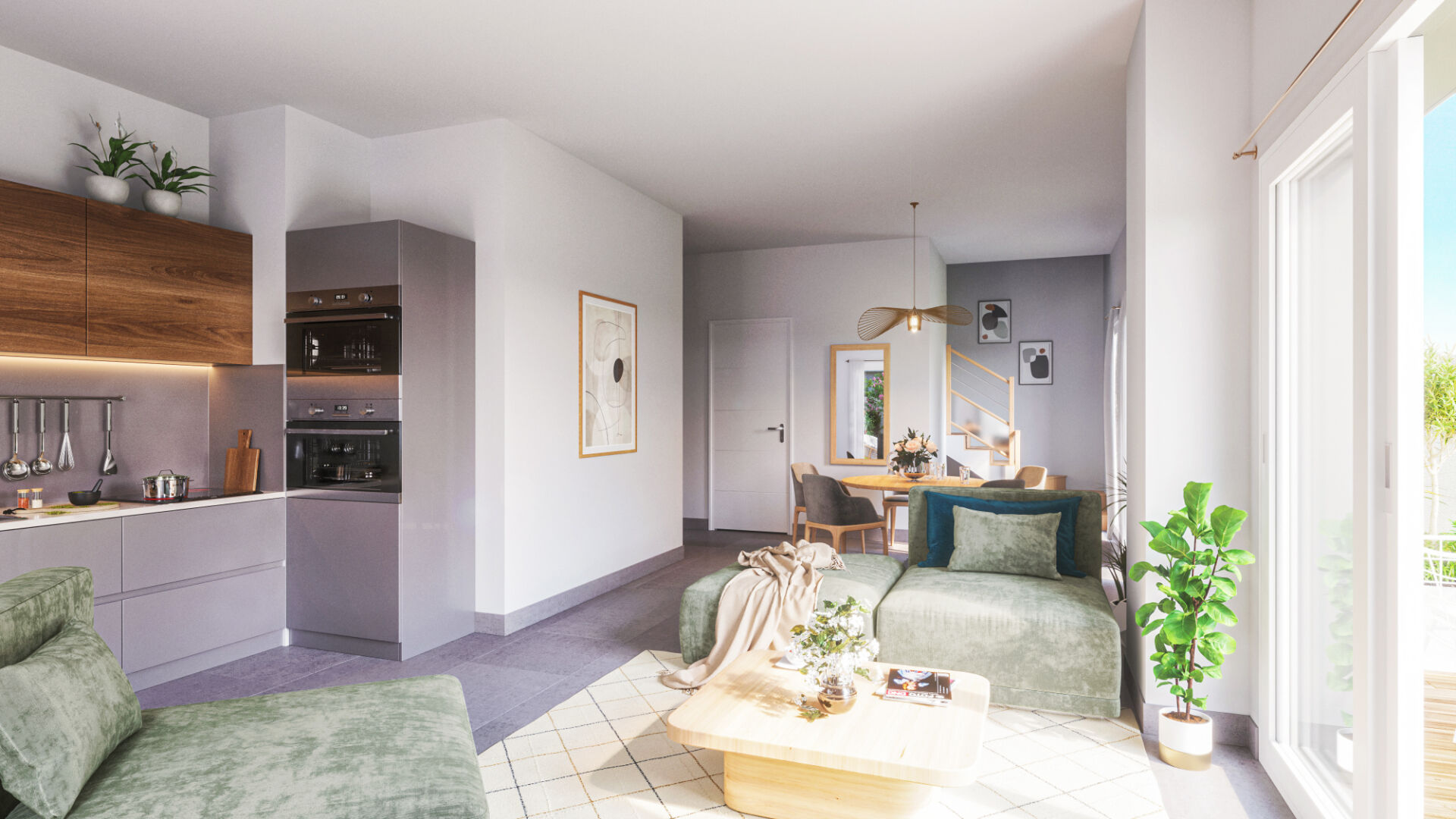 Photo T4 Duplex Attique avec grande terrasse  - Résidence LES VILLAS MAGNOLIAS - Lyon 3 Montchat image 2/3