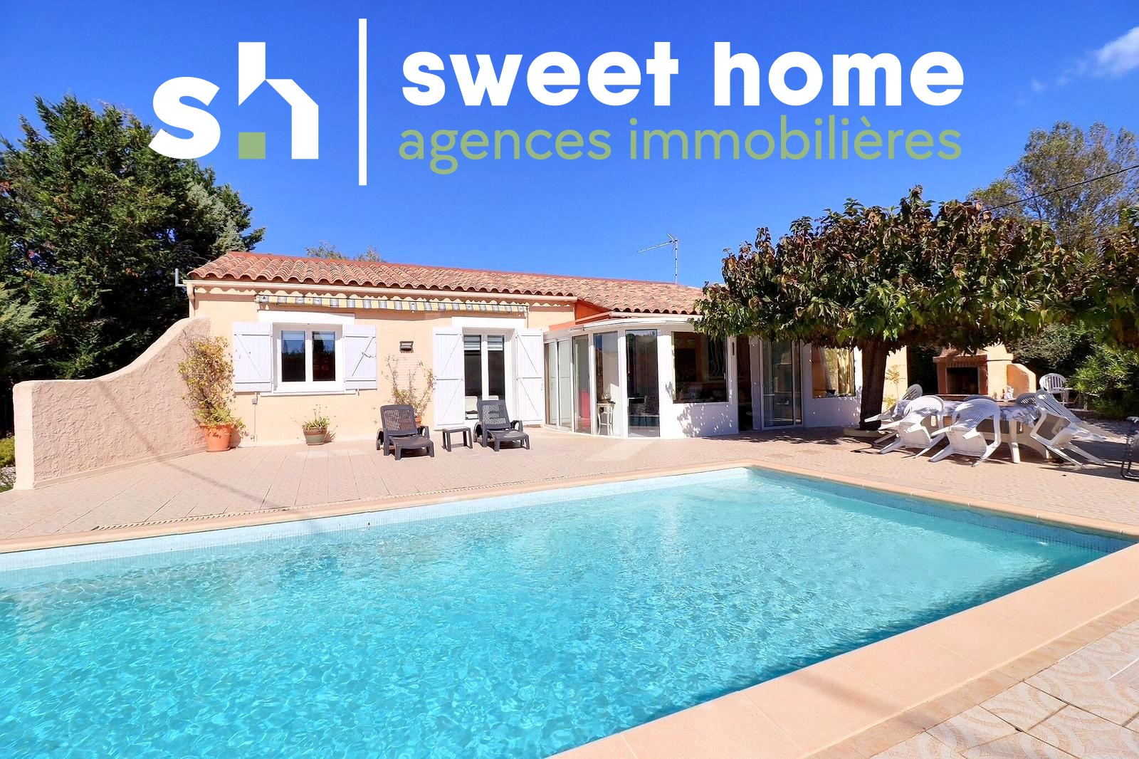 EXCLUSIVITE - ROCBARON Jolie maison de plain-pied T5 avec piscine sur 1200 m² de terrain