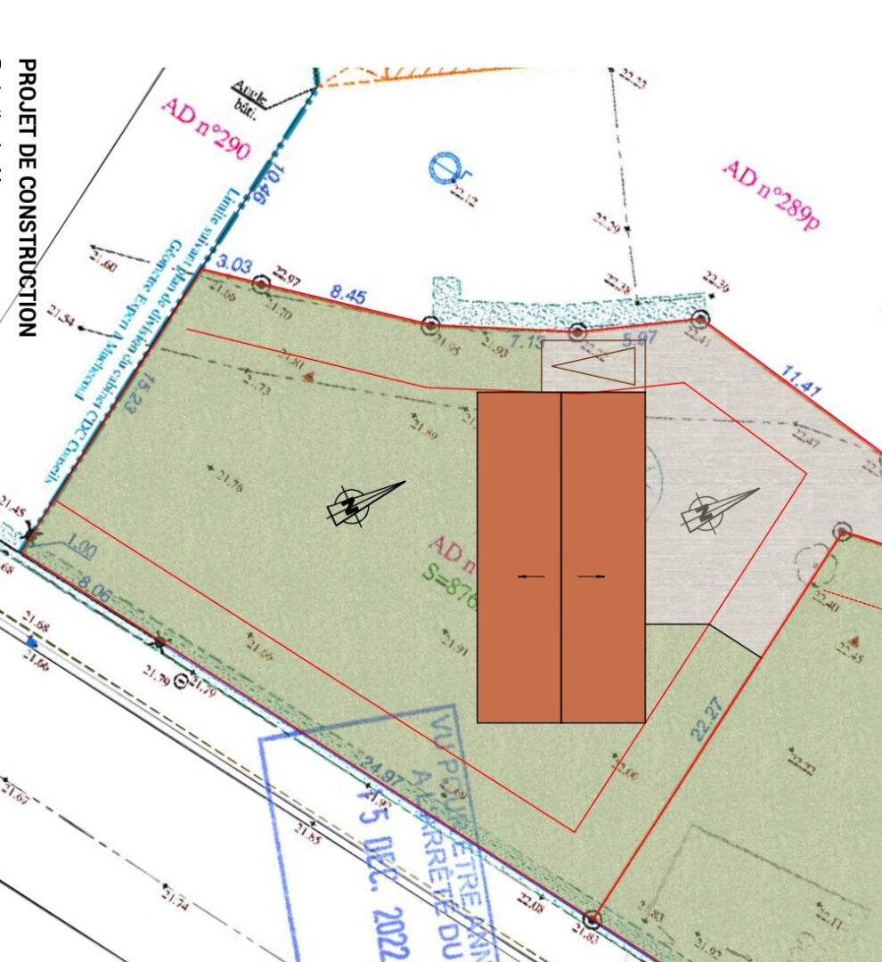 Photo Terrain constructible de 876 m² à La Marne image 2/3