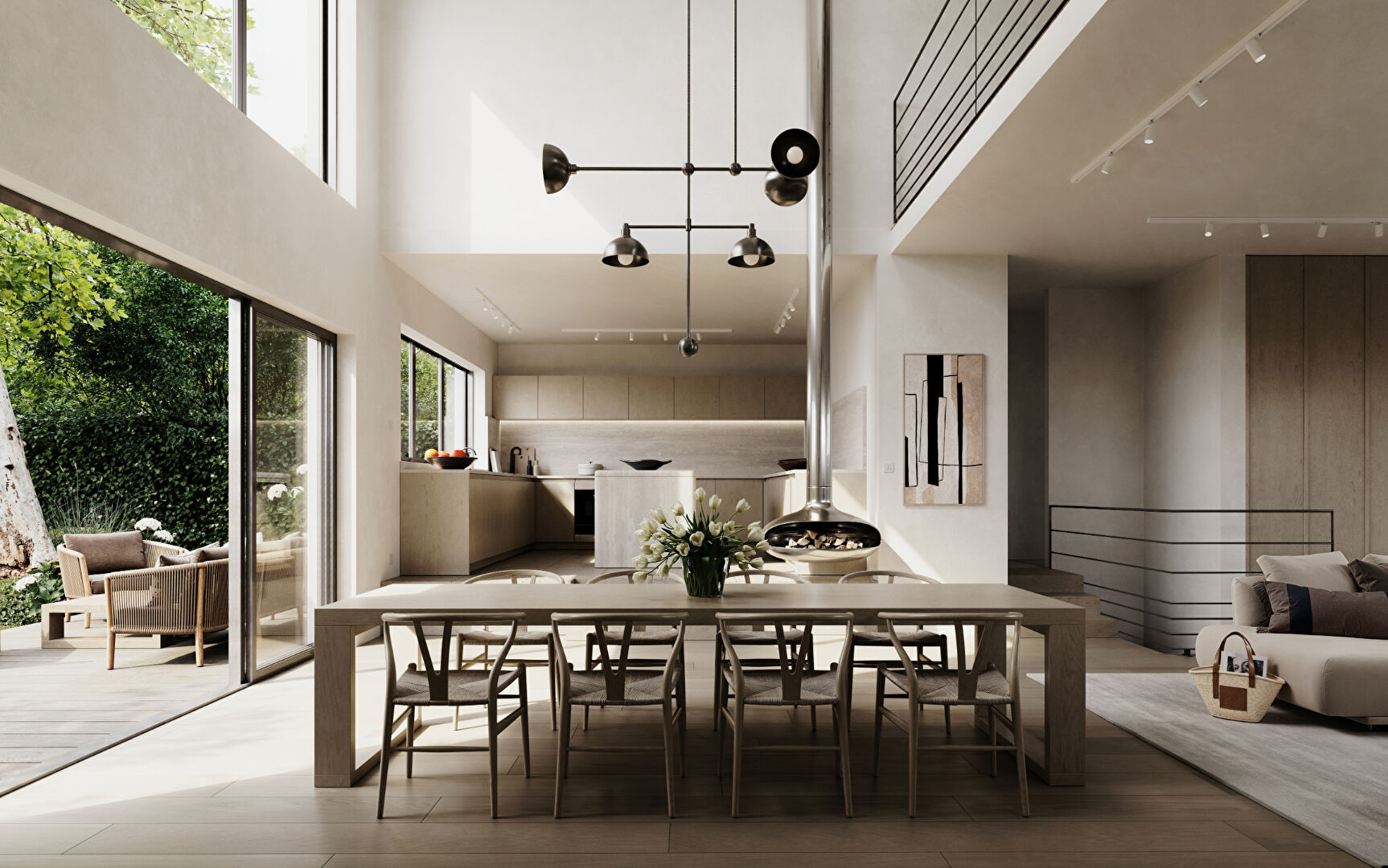 BAS DE CHATOU, à 8 mn du RER maison d’architecte récente de 196 m² sur terrain de 401 m²