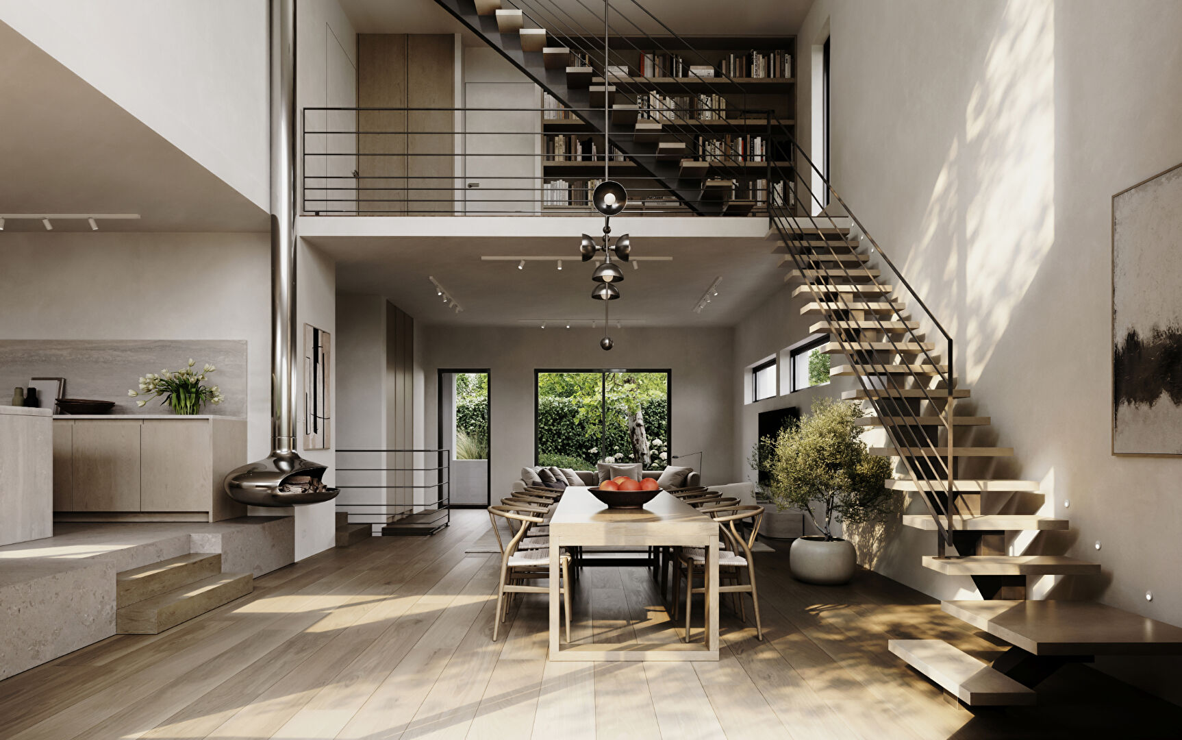 BAS DE CHATOU, à 8 mn du RER maison d&rsquo;architecte récente de 196 m²