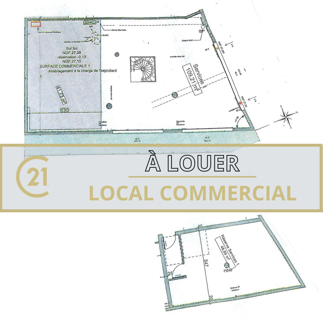 Local commercial à louer - 158.1 m2 - 14 - Calvados