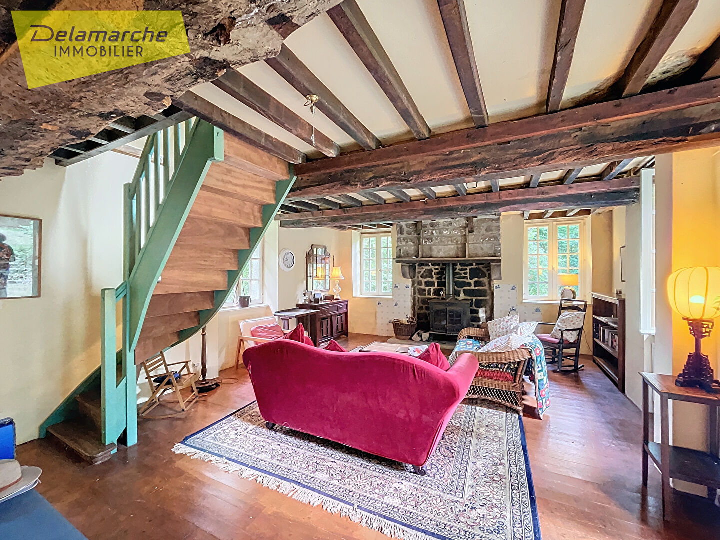 Photo EXCLUSIVITE Sourdeval (50150)ancien Moulin rénové en pleine nature 5 pièces  sur env. 1ha de terrain boisé. image 4/6