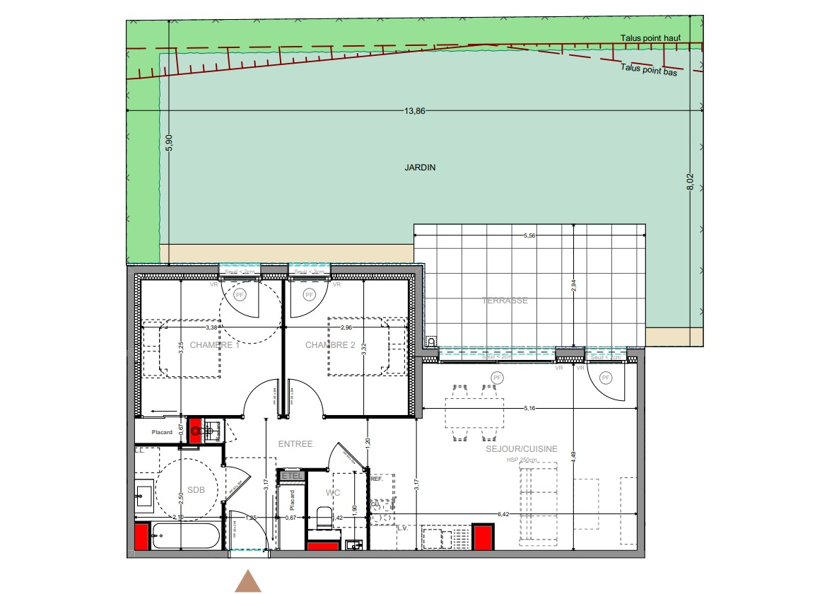 Photo YVOIRE - T3 de 63.71m² en rez de jardin (79.48m²) image 2/3