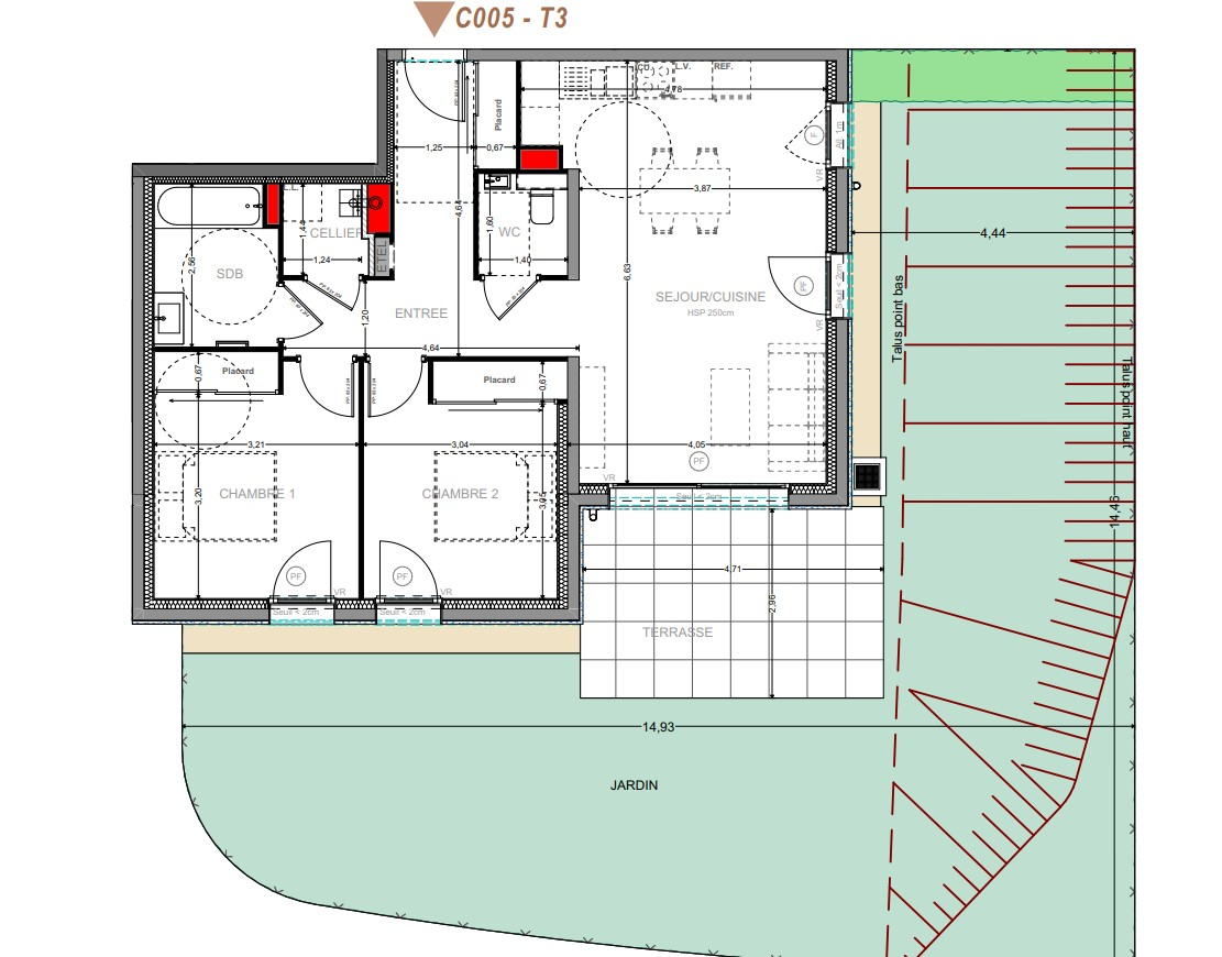 Photo YVOIRE - T3 de 70.54m²  en rez de jardin (107.71m²) image 2/3