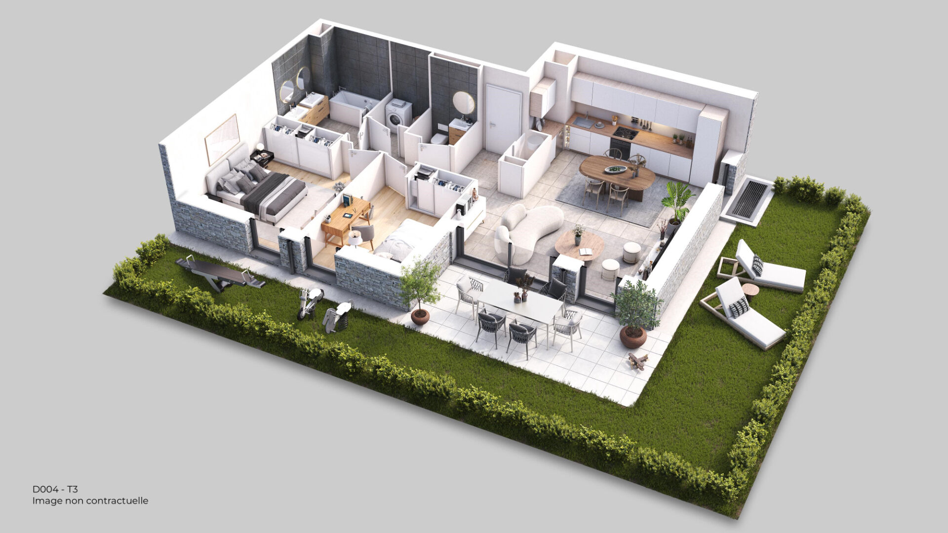 Photo YVOIRE - T3 de 65.92m² + terrasse 15.49m² et jardin de 82.97m² image 2/4