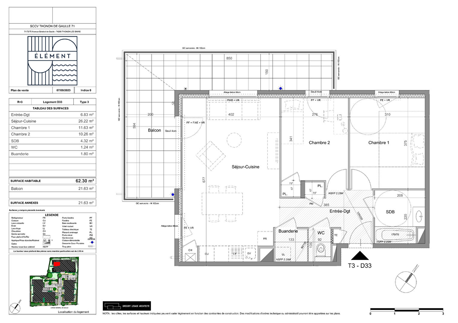 Photo THONON LES BAINS - Appartement T3 - 62.3m² image 2/4