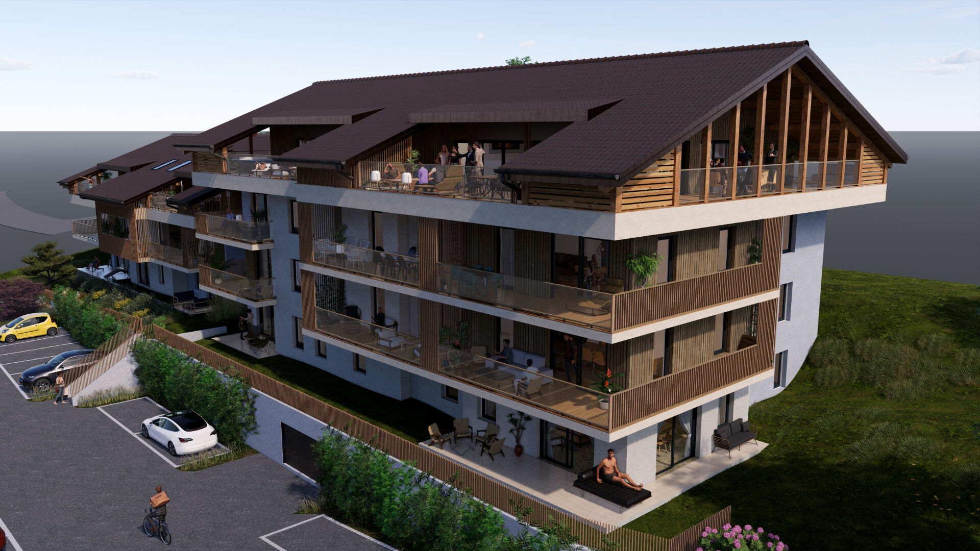 Photo Dernier étage avec terrasse vue lac - appartement T 4 de (117.34m²) image 1/5