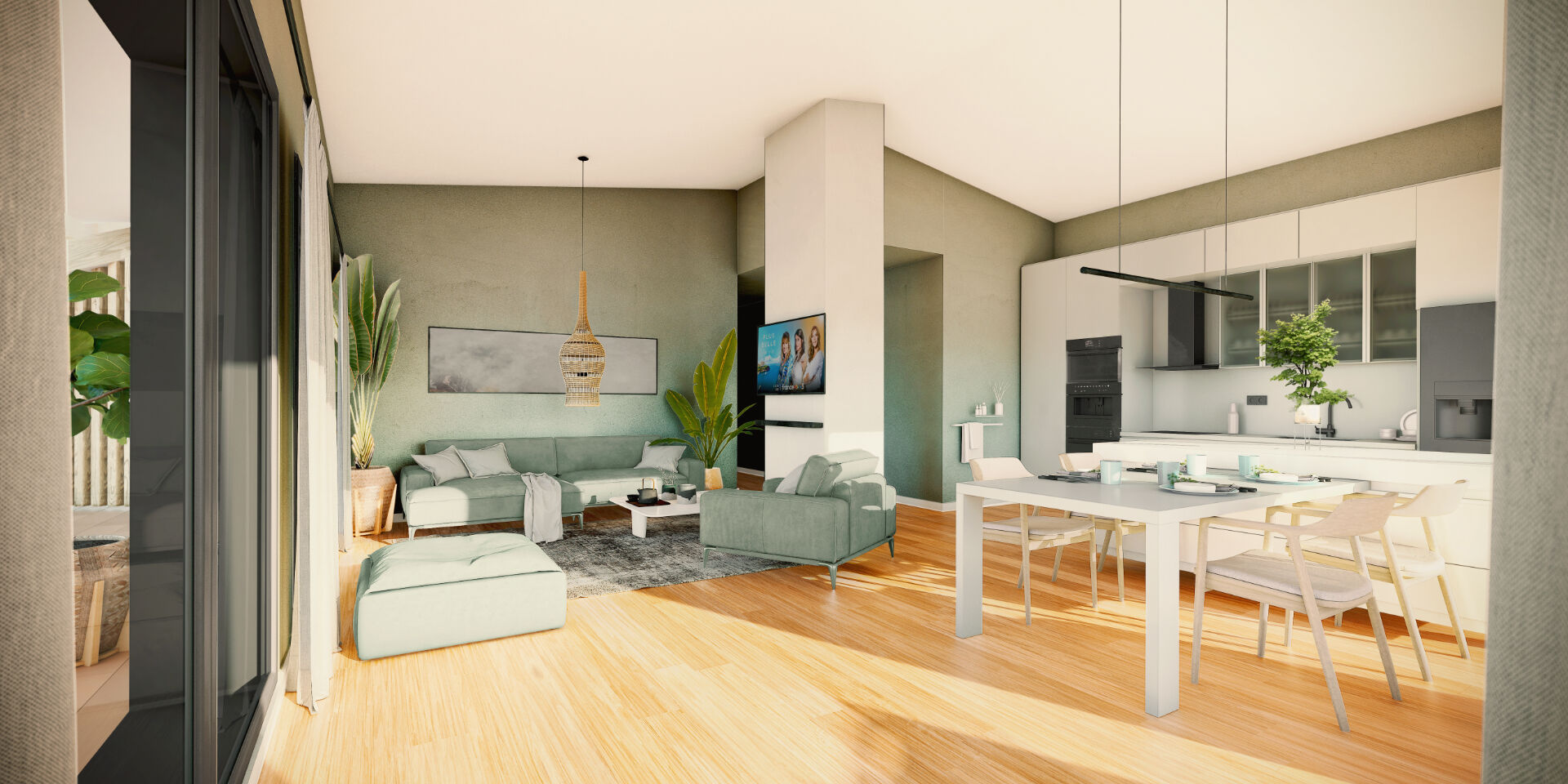 Photo Dernier étage avec terrasse vue lac - appartement T 4 de (117.34m²) image 2/5